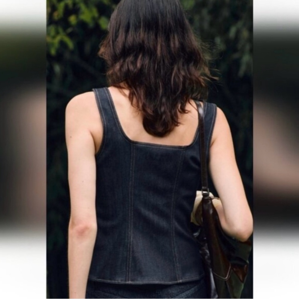 NWT Zara Zippered Denim Top ZW Collection size XS - Picture 3 of 3